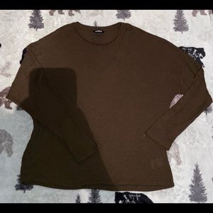 Green knitted sweater